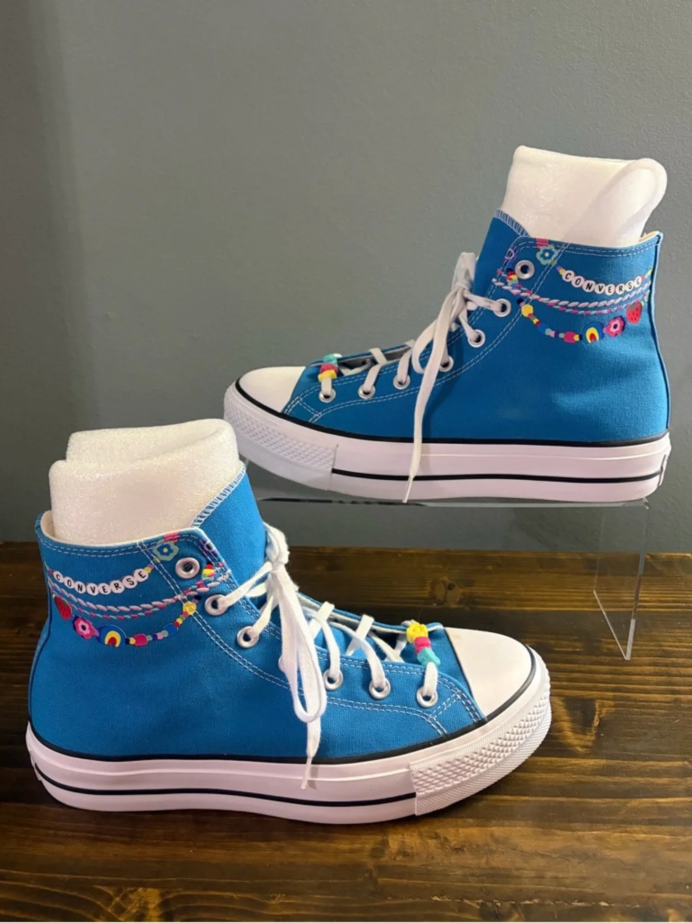 Chuck Taylor All Star Lift Kidult Women Converse Dial up Blue High-Top Sneakers - Picture 4 of 14